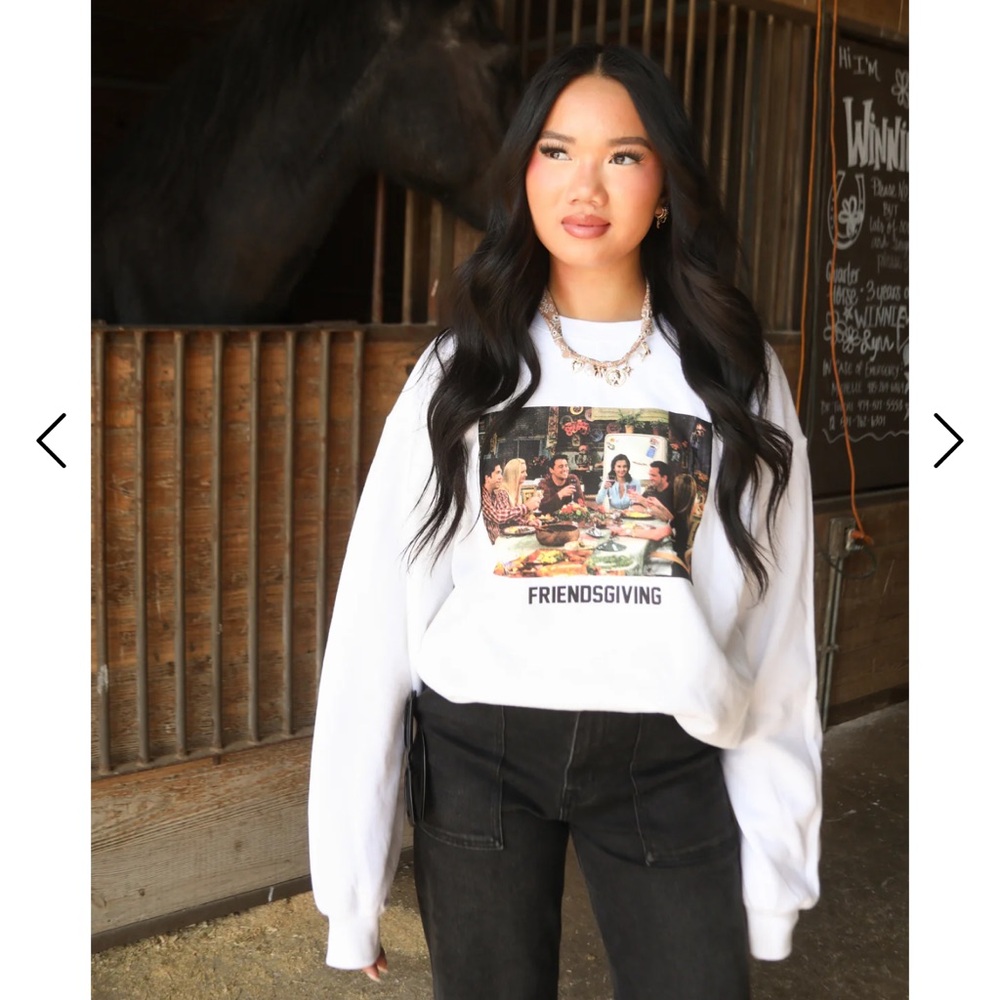 Friends White Friendsgiving Sweater